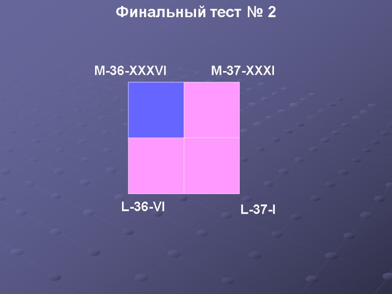 Финальный тест № 2 M-36-XXXVI M-37-XXXI L-36-VI L-37-I